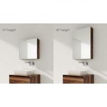 Wet Style M22MEL-1-LED - Furniture ''M'' - Mirrored Cabinet 22 X 19-1/8 Height - Left Hinges - Led Opti