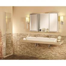 GlassCrafters GC2072-4-SC-FM - 20'' x 72'' Satin Chrome Full Length Flat Mirrored Cabinet - 4 Inch Deep