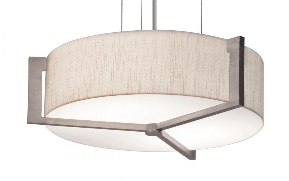 Apex 21'' LED Pendant - Weathered Grey Finish - Jute Shade