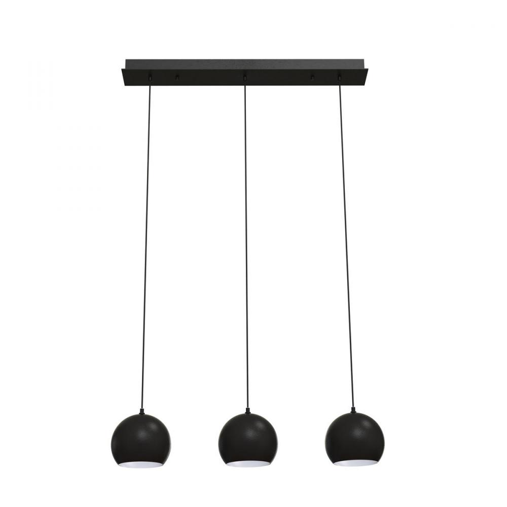 Roxy 3 Light Linear Pendant,120V,Black