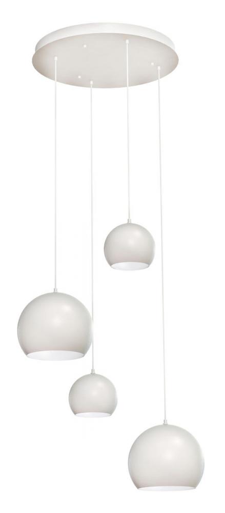 Roxy 4 Light Round Pendant,120V,White