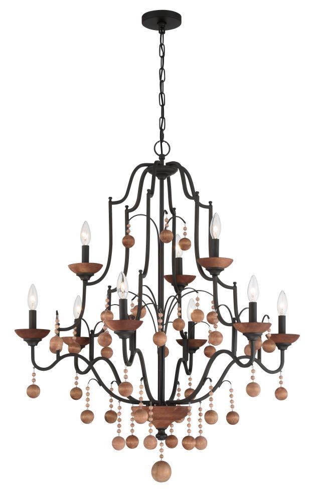 Colonial Charm - 9 Light Two Tier Chandelier