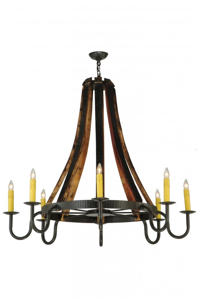 48"W Barrel Stave Madera 8 LT Chandelier