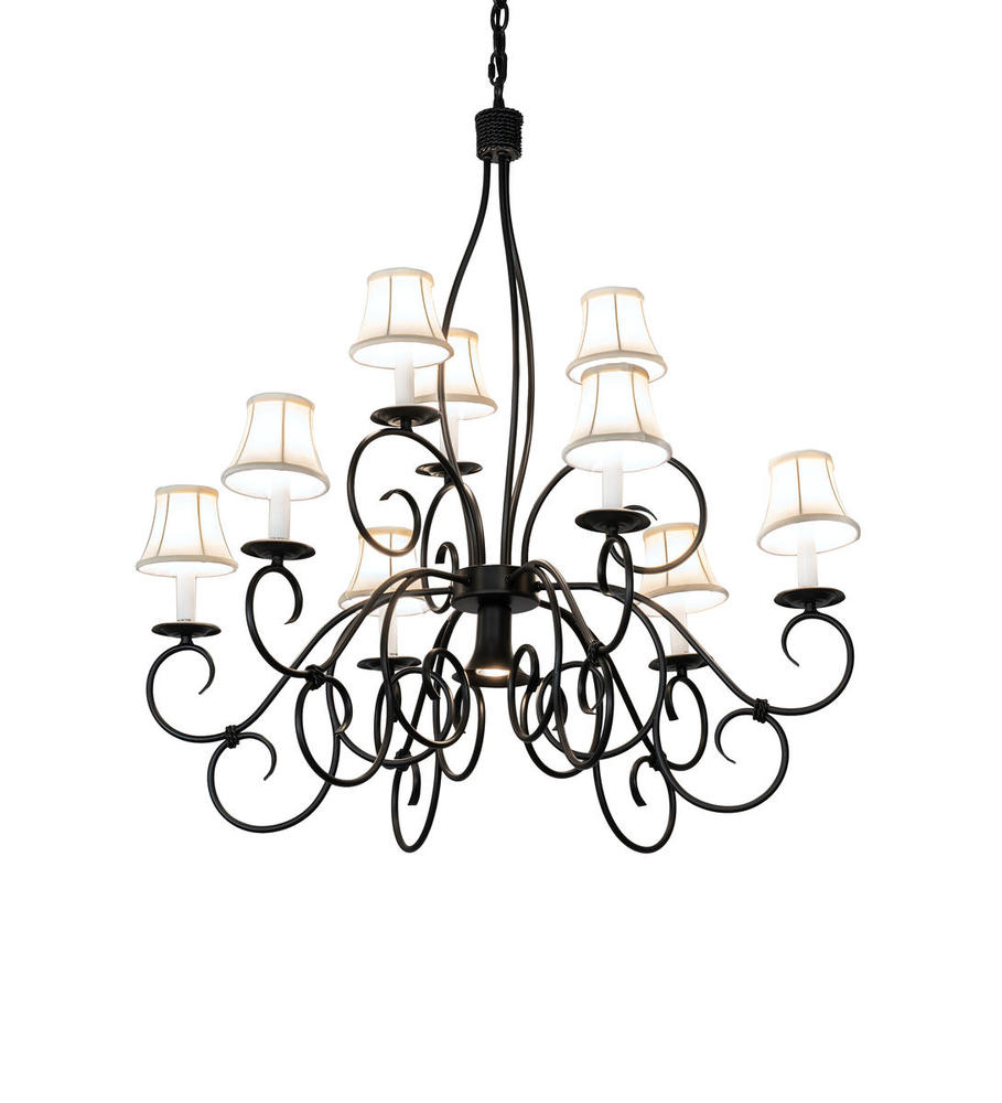 36" Wide Grace 10 Light Two Tier Chandelier