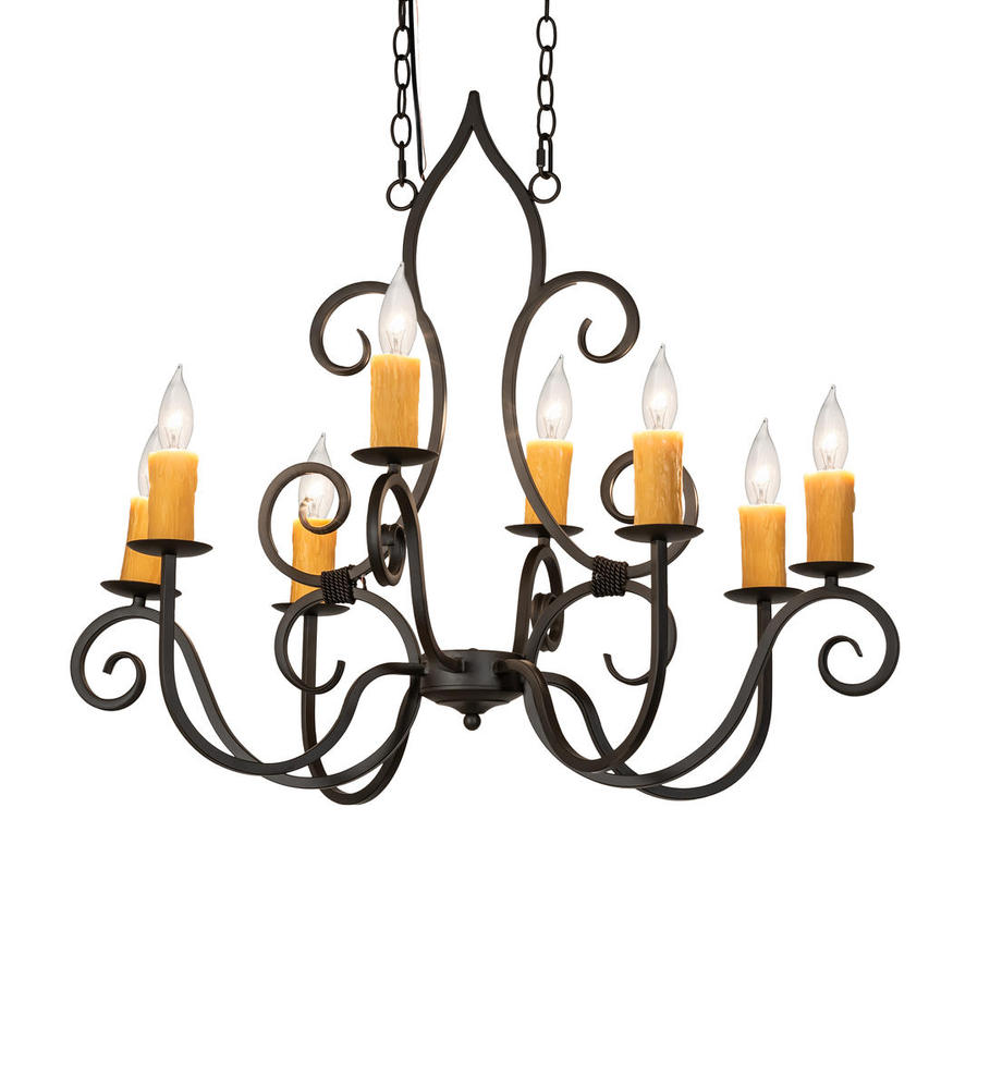 36" Long Clifton 8 Light Oblong Chandelier