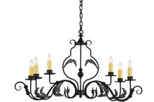 2nd Avenue Designs White 157238 - 42"L Augusta 6 LT Oblong Chandelier