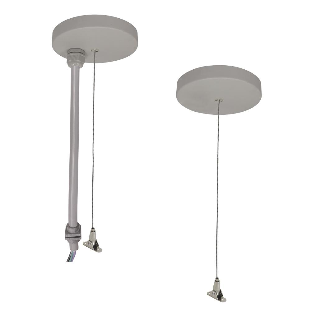 8' Pendant & Power Mounting Kit for NLUD Series, Aluminum Finish