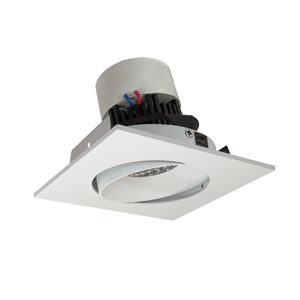 4" Pearl LED Square Adjustable Cone Retrofit, 1000lm / 12W, 3000K, Matte Powder White Reflector