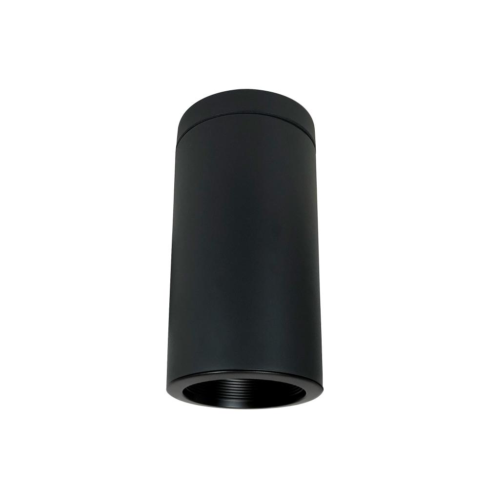 6" Cylinder, Black, Surface Mount, 35W Med Base LED, Refl. Black