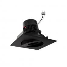 Nora NPRLV-4SGCDXBB - 4" Pearl Low Voltage LED Square Adjustable Gimbal Retrofit, 600lm / 11W, Comfort Dim, Black