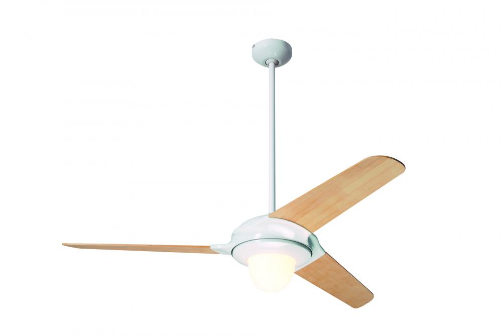 Flow Fan; Gloss White Finish; 52" Bamboo Blades; 26W GU24 Energy Saving CFL (large); Fan Speed a