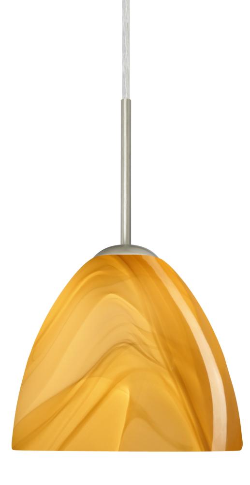 Besa Sasha LED Pendant 1Bt Honey Satin Nickel 1x9W LED