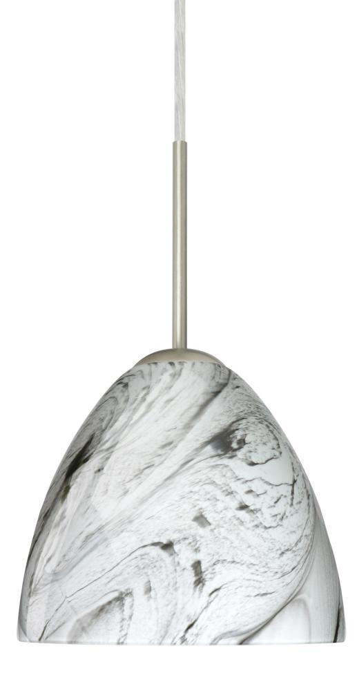 Besa Sasha Pendant Satin Nickel Marble Grigio 1x50W B10 Med