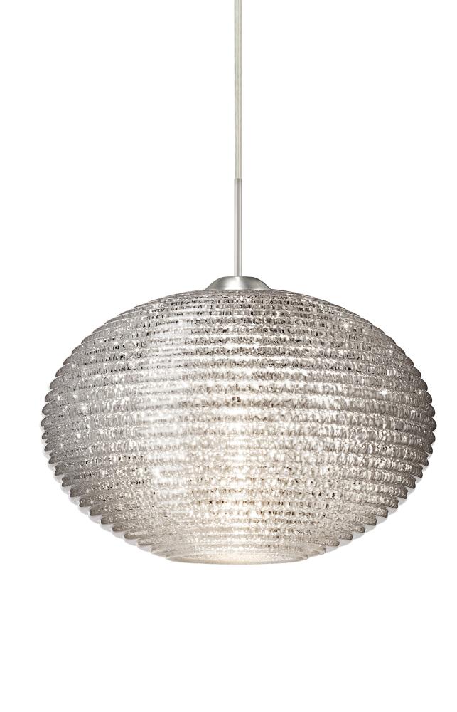 Besa Pendant Pape 12 Satin Nickel Glitter 1x75W Medium Base