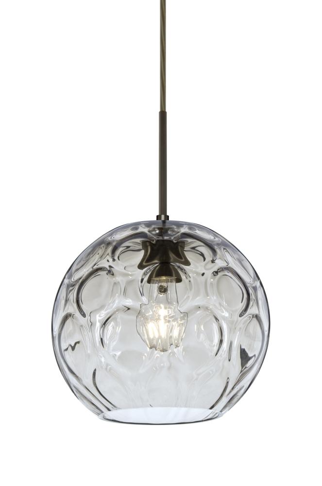 Besa Bombay Cord Pendant, Clear, Bronze Finish, 1x60W Medium Base