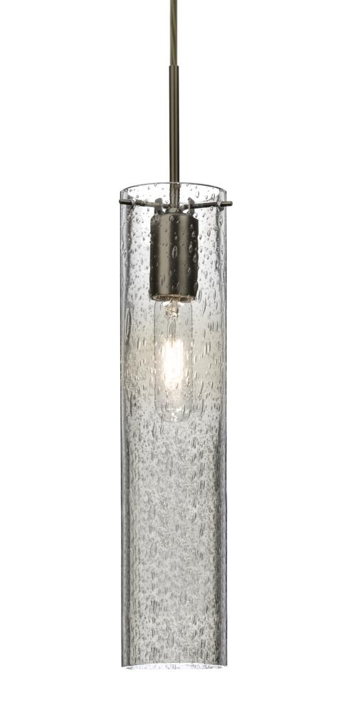 Besa, Juni 16 Cord Pendant, Clear Bubble, Bronze, 1x60W Medium Base