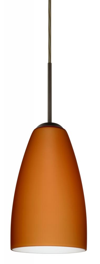 Besa Riva 9 Pendant Bronze Amber Matte 1x75W Medium Base