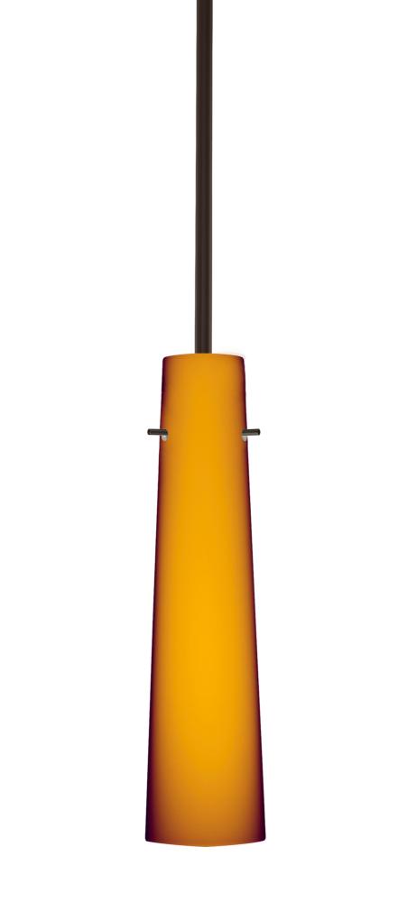 Besa Camino Stem Pendant Bronze Amber Matte 1x5W LED