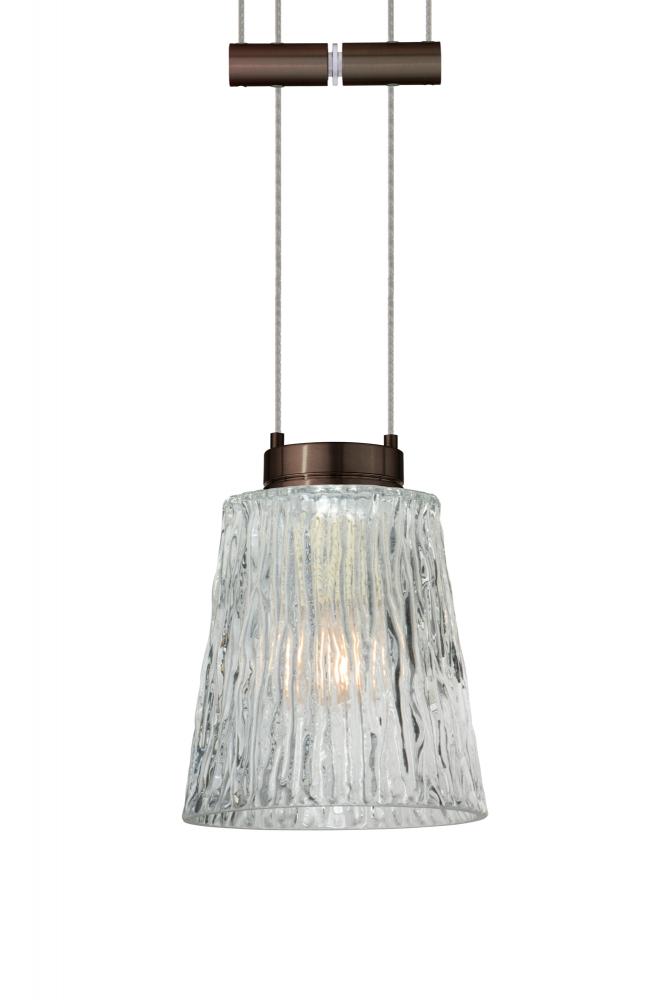 Besa Pendant Nico 4 Bronze Clear Stone 1x35W Halogen