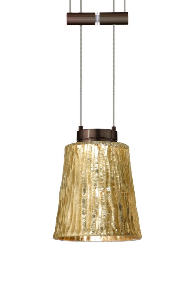 Besa Pendant Nico 4 Bronze Stone Gold Foil 1x35W Halogen