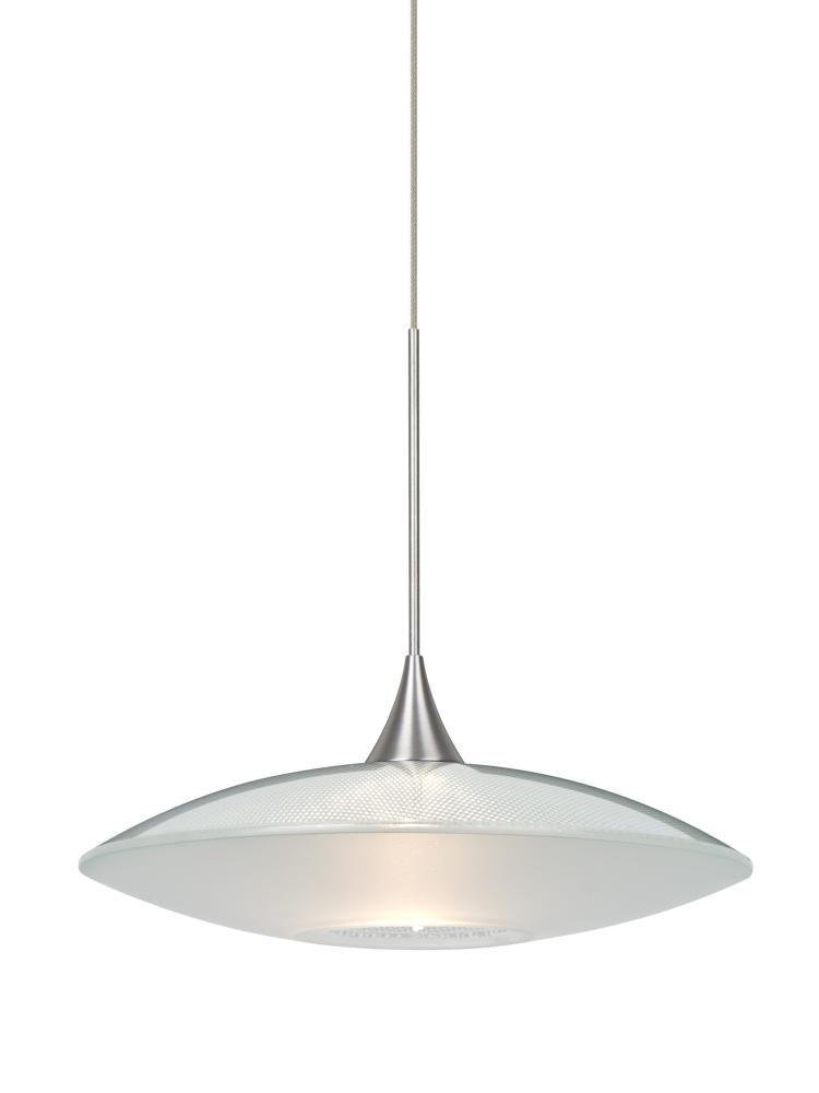 Besa Pendant Spazio Satin Nickel Clear/Frost 1x5W LED