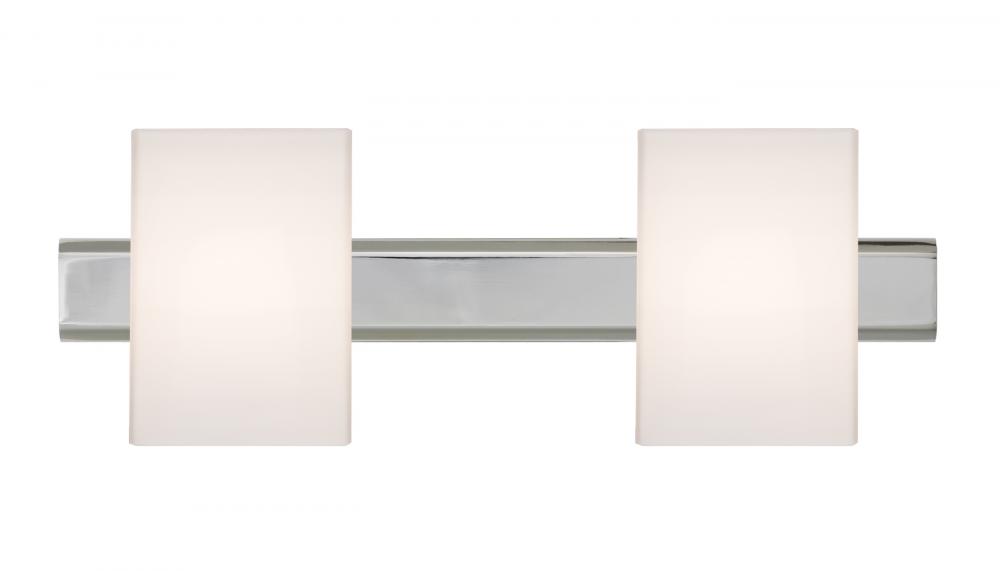 Besa, Tito Vanity, Opal Matte, Chrome Finish, 2x40W Halogen