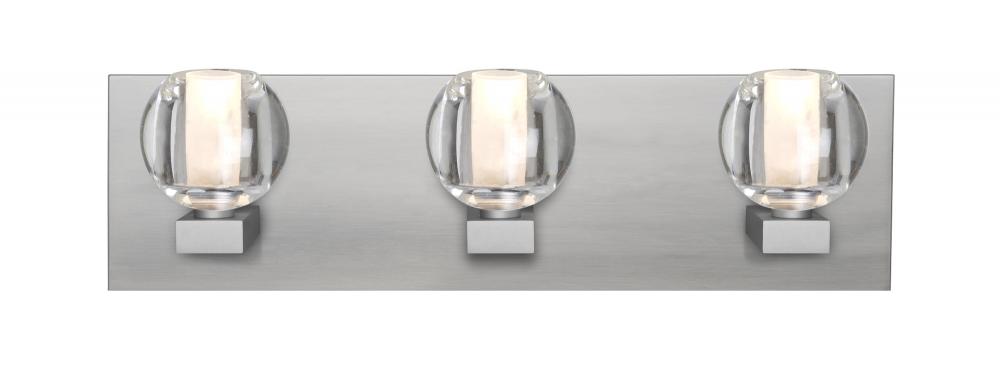 Besa, Boca Vanity, Clear, Satin Nickel Finish, 3x5W LED