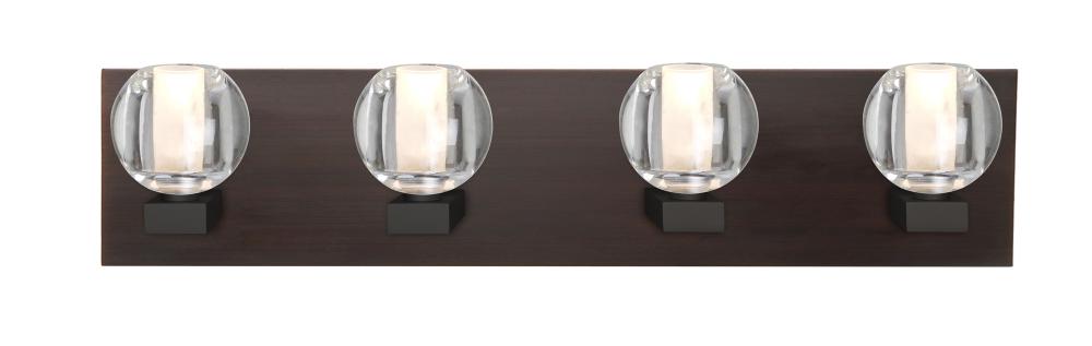 Besa, Boca Vanity, Clear, Bronze Finish, 4x40W Halogen