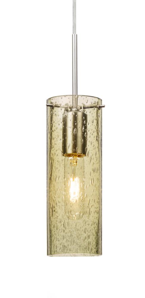 Besa, Juni 10 Pendant For Multiport Canopy, Gold Bubble, Satin Nickel, 1x60W Medium B