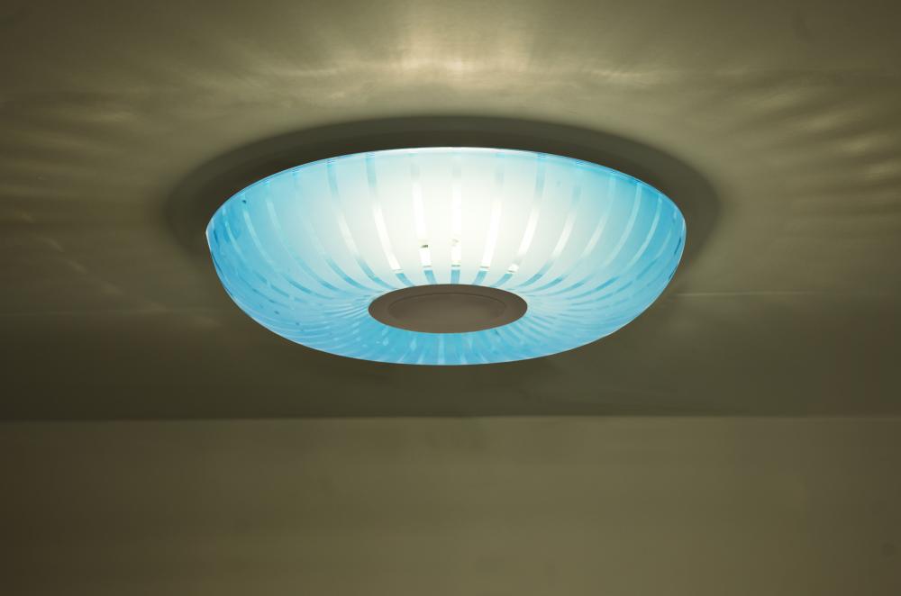 Besa, Spira 10 Ceiling, Coral Blue, Satin Nickel, 1x10W LED