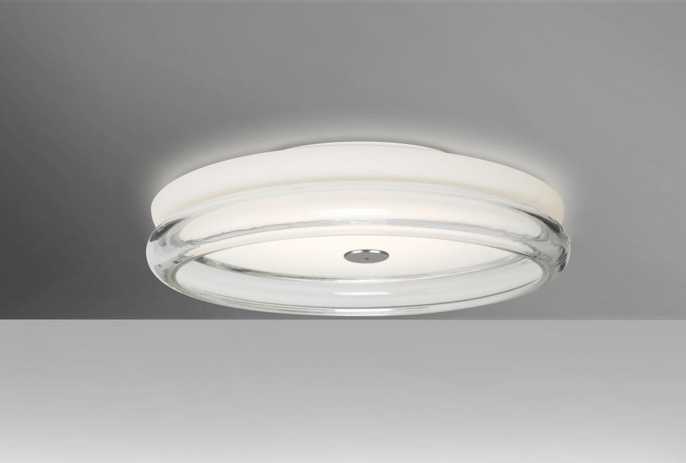 Besa, Topper 12 Ceiling, Opal/Clear,  Finish, 2x40W Halogen