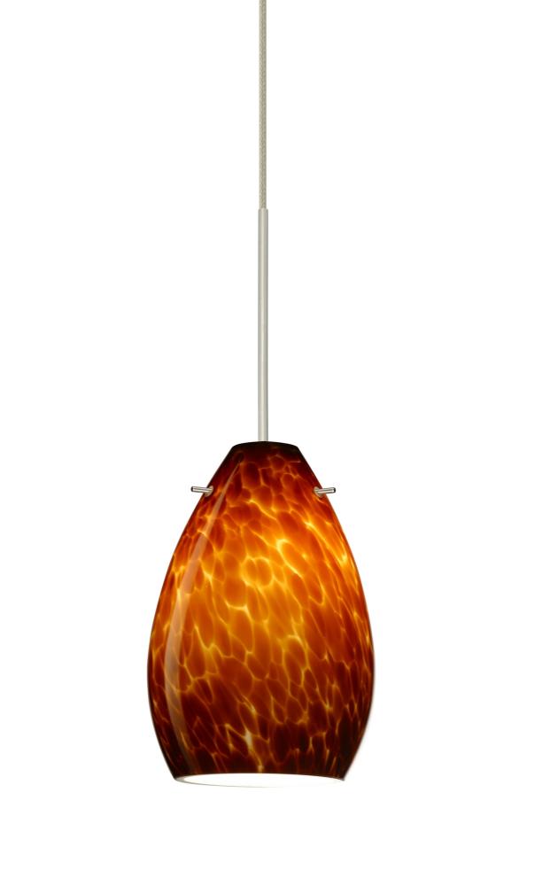 Besa Pendant For Mulitport Canopy Pera 6 Satin Nickel Amber Cloud 1x5W LED