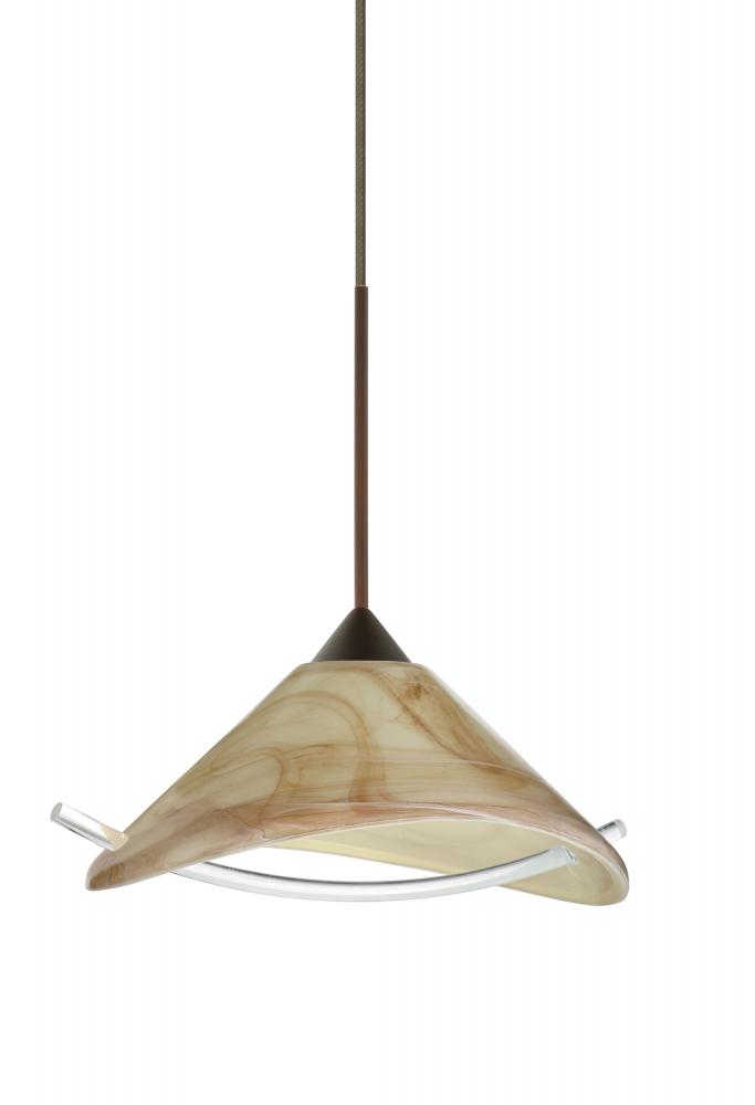 Besa Pendant Hoppi Bronze Mocha/Clear 1x50W Halogen