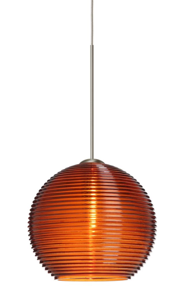 Besa Pendant Kristall 6 Satin Nickel Amber 1x5W LED