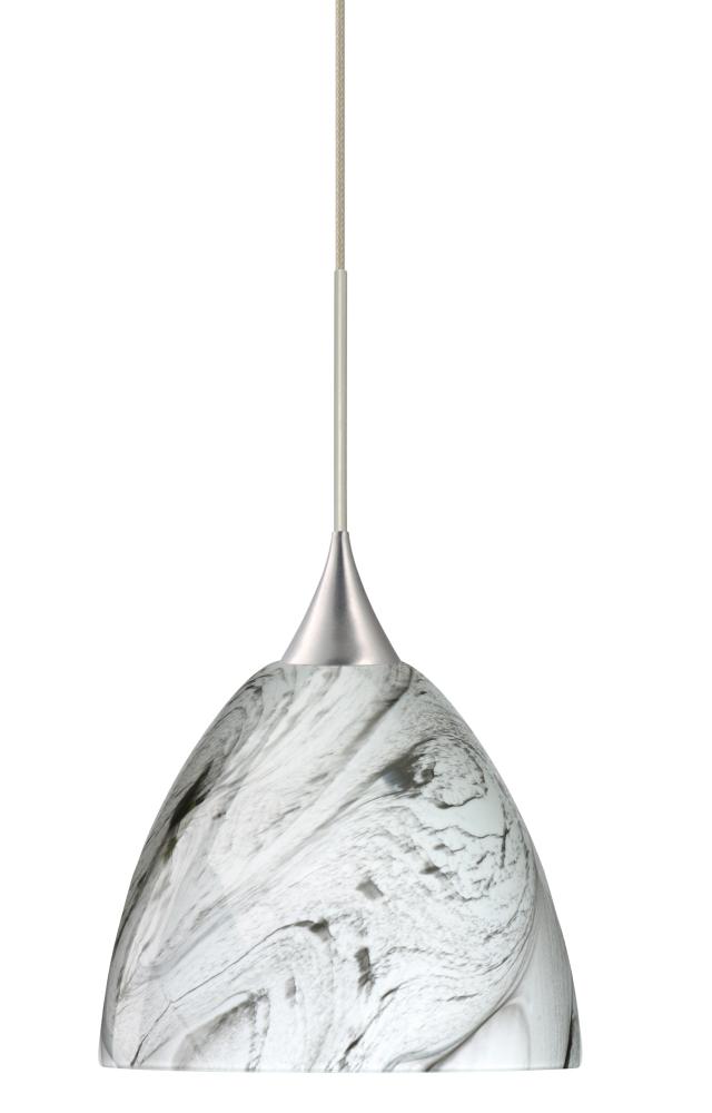 Besa Pendant Sasha Satin Nickel Marble Grigio 1x50W GY6.35