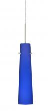 Besa Lighting 1BC-5674CM-HAL-SN - Besa Camino Pendant Satin Nickel Cobalt Blue Matte 1x40W Halogen