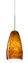 Besa Lighting 1BT-150918-SN - Besa Chrissy Pendant Satin Nickel Amber Cloud 1x50W Candelabra