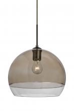 Besa Lighting 1JC-ALLY12SM-BR - Besa, Ally 12 Cord Pendant, Smoke/Clear, Bronze Finish, 1x60W Medium Base