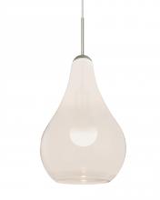 Besa Lighting 1JC-LEONMW-LED-SN - Besa, Leon Cord Pendant, Milky White, Satin Nickel Finish, 1x9W LED