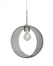 Besa Lighting 1JC-PLATOSM-SN-NI - Besa, Plato Cord Pendant, Smoke, Satin Nickel Finish, 1x60W Medium Base