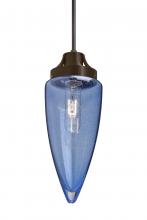 Besa Lighting 1JC-SULUBL-BR - Besa, Sulu Cord Pendant, Blue Bubble, Bronze Finish, 1x60W Medium Base