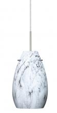 Besa Lighting 1JT-4126MG-LED-SN - Besa Pera 9 LED Pendant Marble Grigio Satin Nickel 1x9W LED