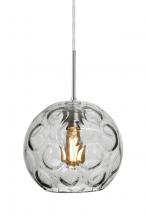 Besa Lighting 1JT-BOMYCL-EDIL-SN - Besa Bombay Cord Pendant, Clear, Satin Nickel Finish, 1x8W LED Filament