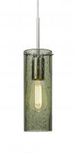 Besa Lighting 1JT-JUNI10MS-EDIL-SN - Besa, Juni 10 Cord Pendant, Moss Bubble, Satin Nickel, 1x4W LED Filament