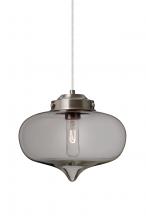 Besa Lighting 1JT-MIRASM-SN - Besa Mira Pendant Satin Nickel Smoke 1x60W T10