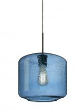  1JT-NILES10BL-EDIL-BR - Besa Niles 10 Pendant, Blue Bubble, Bronze Finish, 1x4W LED Filament