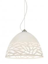 Besa Lighting 1KX-KIEVWH-SN - Besa Kiev Pendant, White, Satin Nickel Finish, 1x60W Medium Base