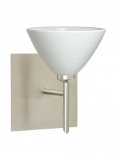 Besa Lighting 1SW-1743KR-LED-SN-SQ - Besa Wall With SQ Canopy Domi Satin Nickel Chalk 1x5W LED