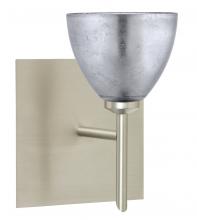 Besa Lighting 1SW-1758SF-SN-SQ - Besa Divi Wall With SQ Canopy 1SW Silver Foil Satin Nickel 1x40W G9