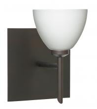 Besa Lighting 1SW-185807-BR-SQ - Besa Divi Wall With SQ Canopy 1SW Opal Matte Bronze 1x40W G9